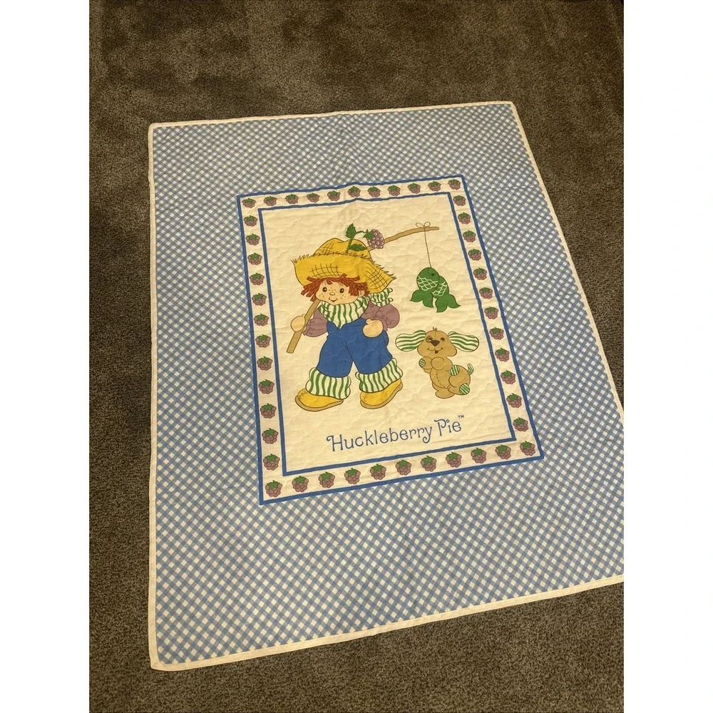 Strawberry Shortcake Huckleberry‎ Pie & Pupcake Baby Quilt Comforter Blanket VTG